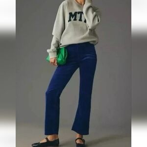 💎 Pilcro | Anthropologie Blue Corduroy Cropped Flare Pants | W Sz. 6